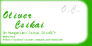 oliver csikai business card